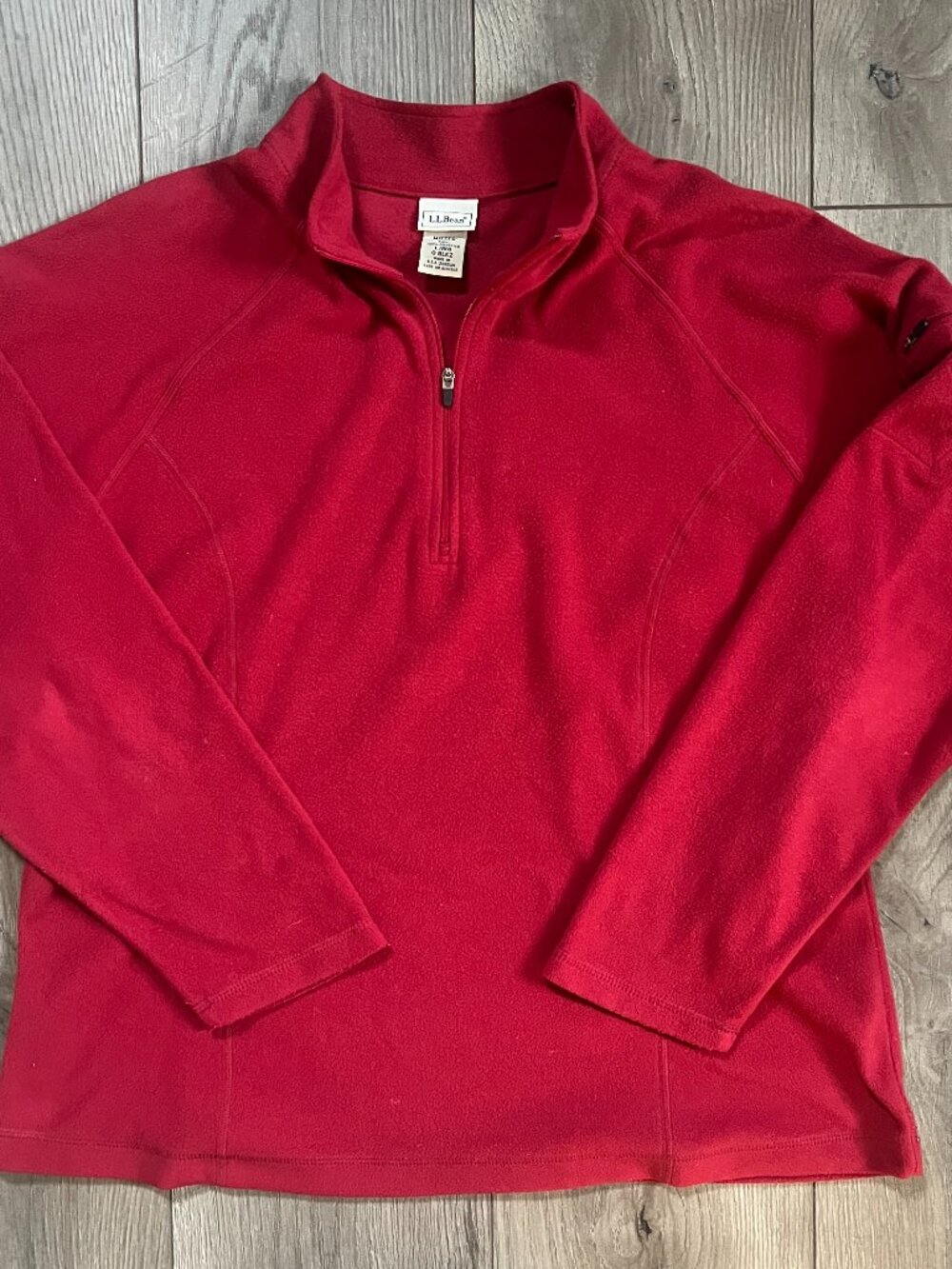 LL Bean quarter zip red fleece pullover womens large regular
